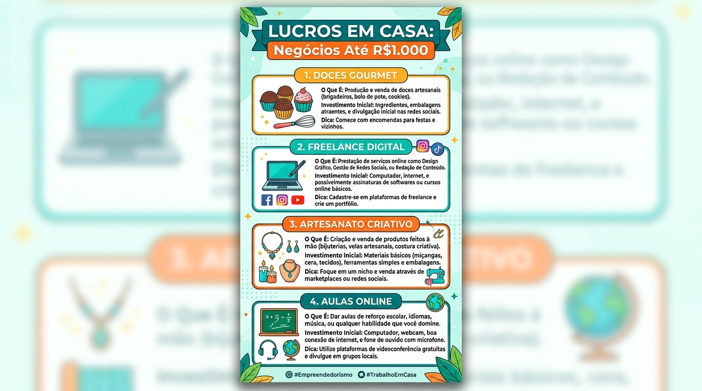 4 Ideias de Negócios Lucrativos para Começar com Até R$ 1.000 em Casa