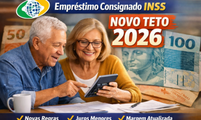 Entenda o Empréstimo consignado INSS novo teto 2026, novas taxas, margem consignável atualizada e dicas para contratar com segurança.