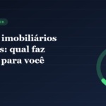 Ilustração circular comparando fundos imobiliários e ações