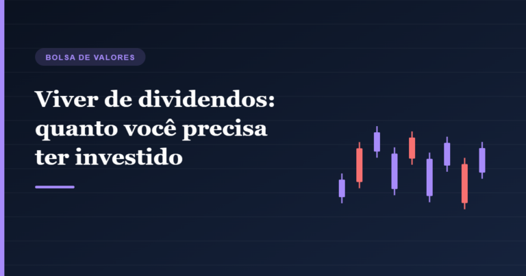 Ilustração de candles de bolsa representando renda com dividendos